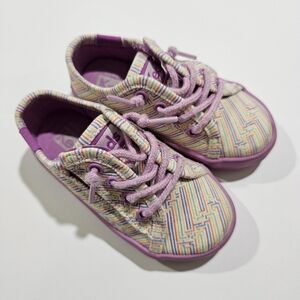 Keds Infant Kickstart Baby Girl Purple Colorful Stripe Sneakers Size 5 M